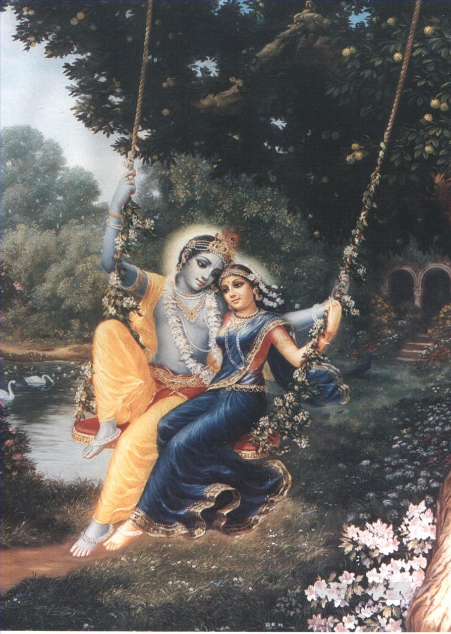 Radha Krishna 7 Hinduism Oil Paintings